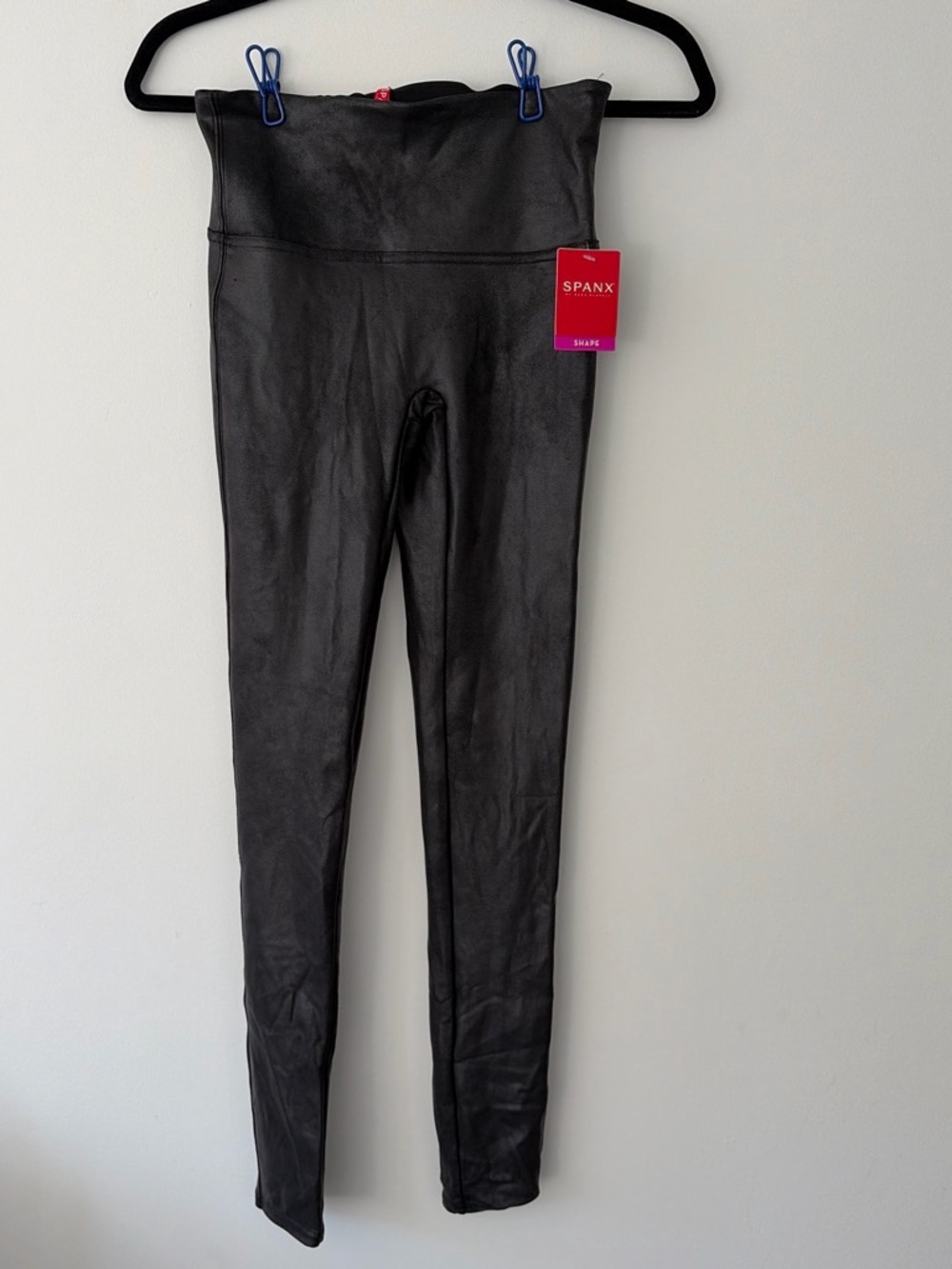 SPANX Faux Leather High-Waist Jeggings in Black